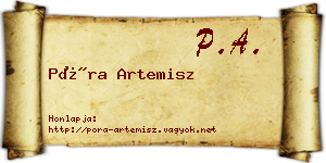 Póra Artemisz névjegykártya