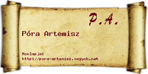 Póra Artemisz névjegykártya